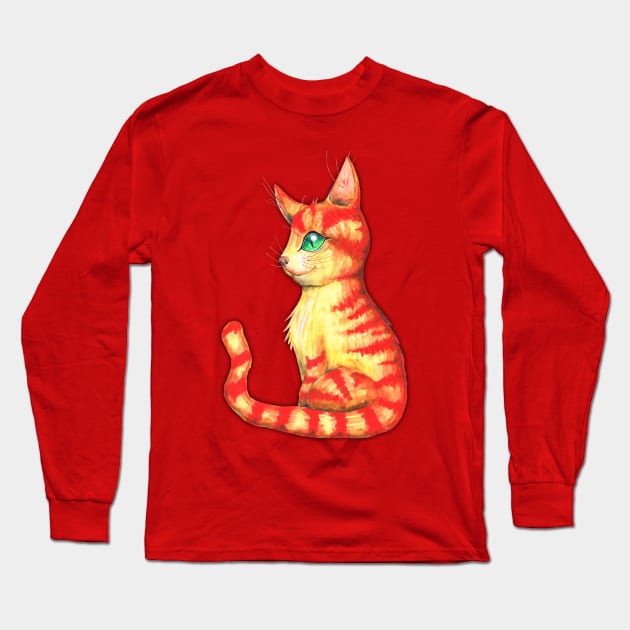 Fiery cat Long Sleeve T-Shirt by Bwiselizzy